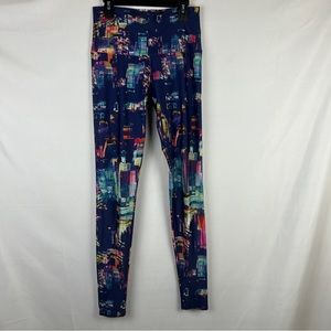Onzie full length city night print yoga legging S/M